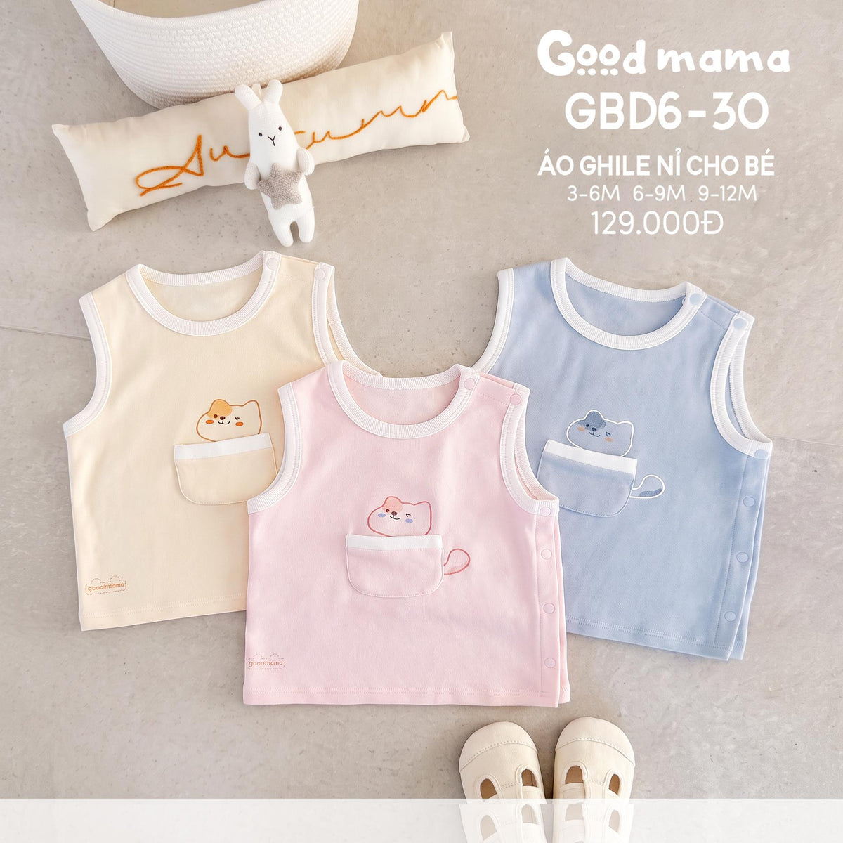 Áo Ghile Nỉ Cho Bé Goodmama GBD6-30 – Mềm Mại, Gọn Nhẹ Và Dễ Phối Đ