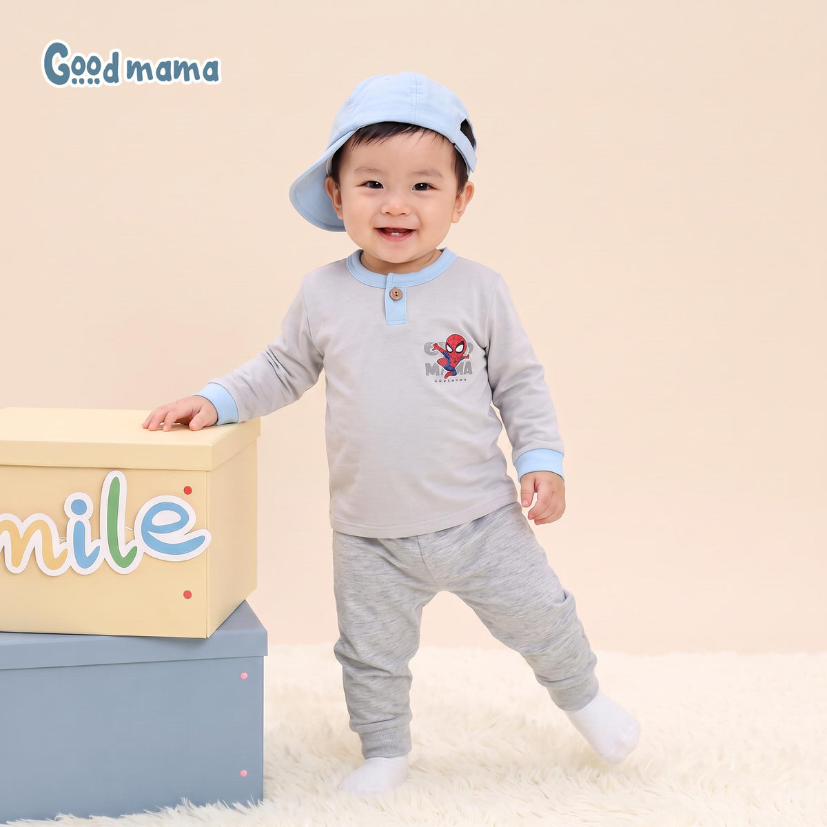 Bộ Cài Vai Goodmama GBD6-53 – Mềm Mại, Thoải Mái Cho Bé Mặc Cả Ngày