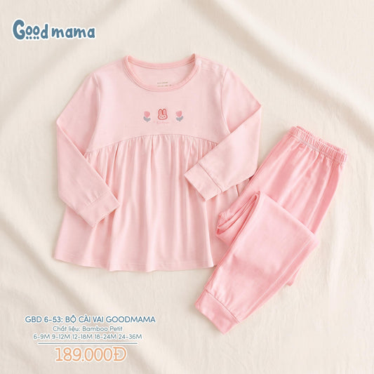 Bộ Cài Vai Goodmama GBD6-53 – Mềm Mại, Thoải Mái Cho Bé Mặc Cả Ngày