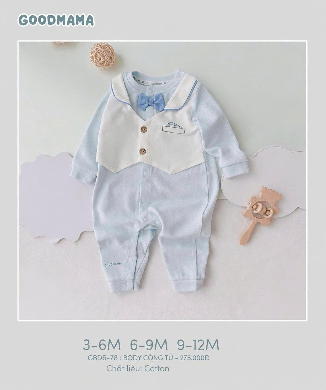 Body Công Tử Goodmama GBD6-78 – Chỉn Chu, Lịch Lãm Mà Vẫn Thoải Mái Cho Bé
