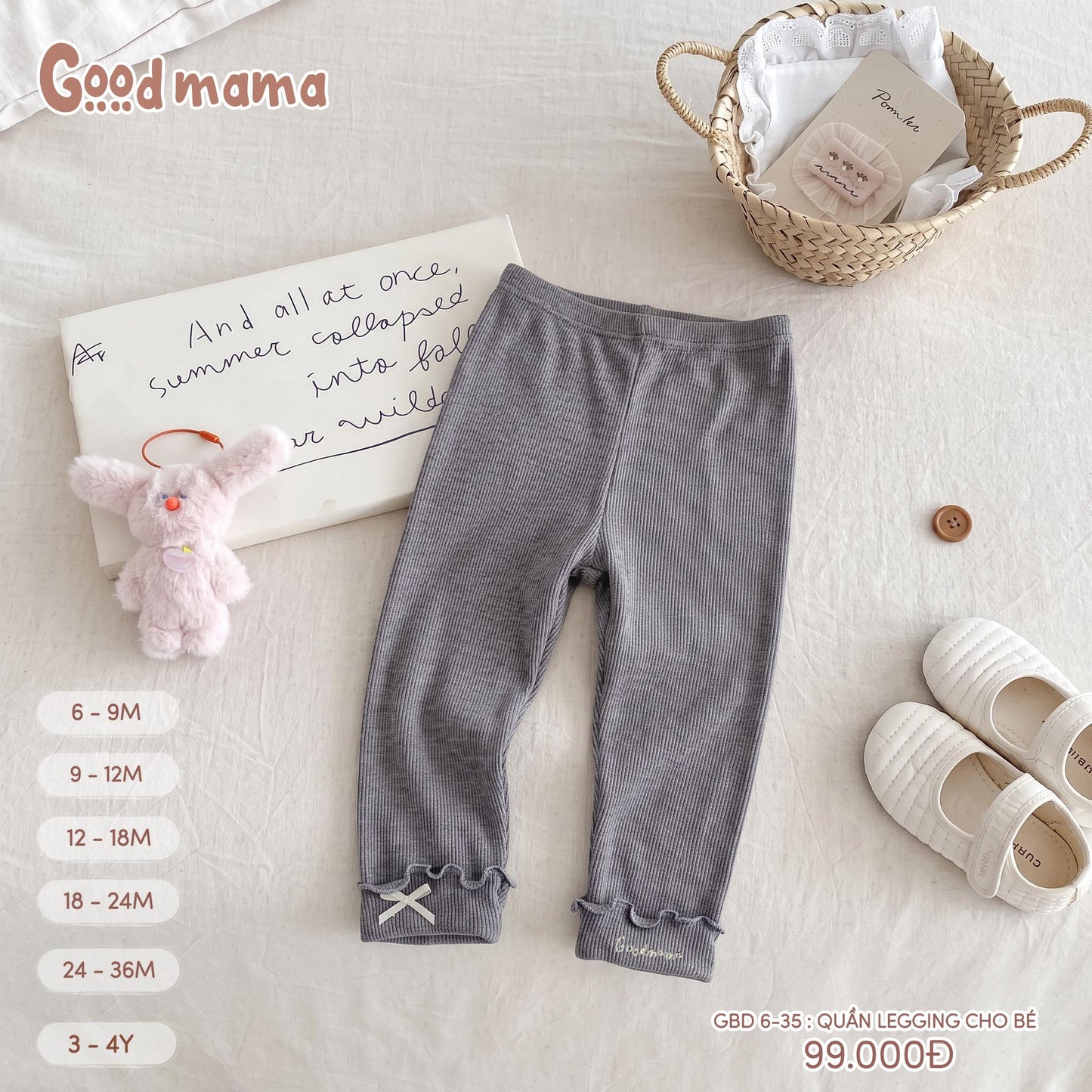 Quần Legging Cho Bé Goodmama GBD6-35 – Mềm Mại, Co Giãn Và Dễ Phối Mỗi Ngày