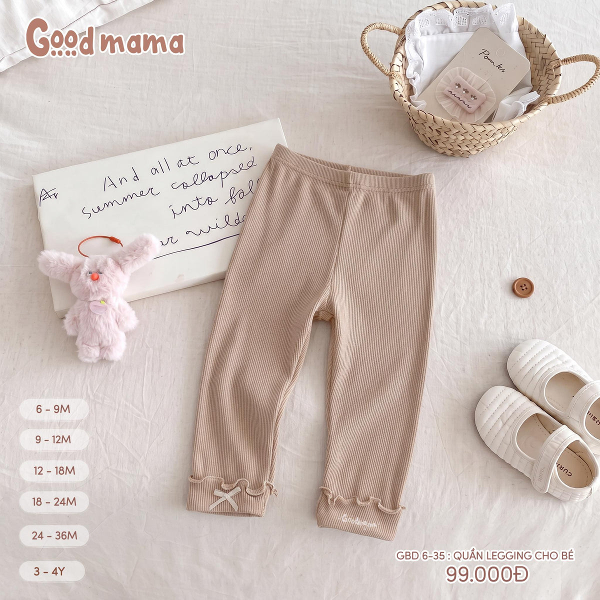 Quần Legging Cho Bé Goodmama GBD6-35 – Mềm Mại, Co Giãn Và Dễ Phối Mỗi Ngày