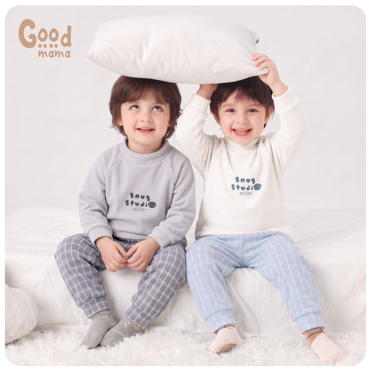 Bộ Giữ Nhiệt Nỉ Bé Trai Goodmama GBD6-36 – Ấm Áp, Mềm Mại Cho Những Ngày Se Lạnh