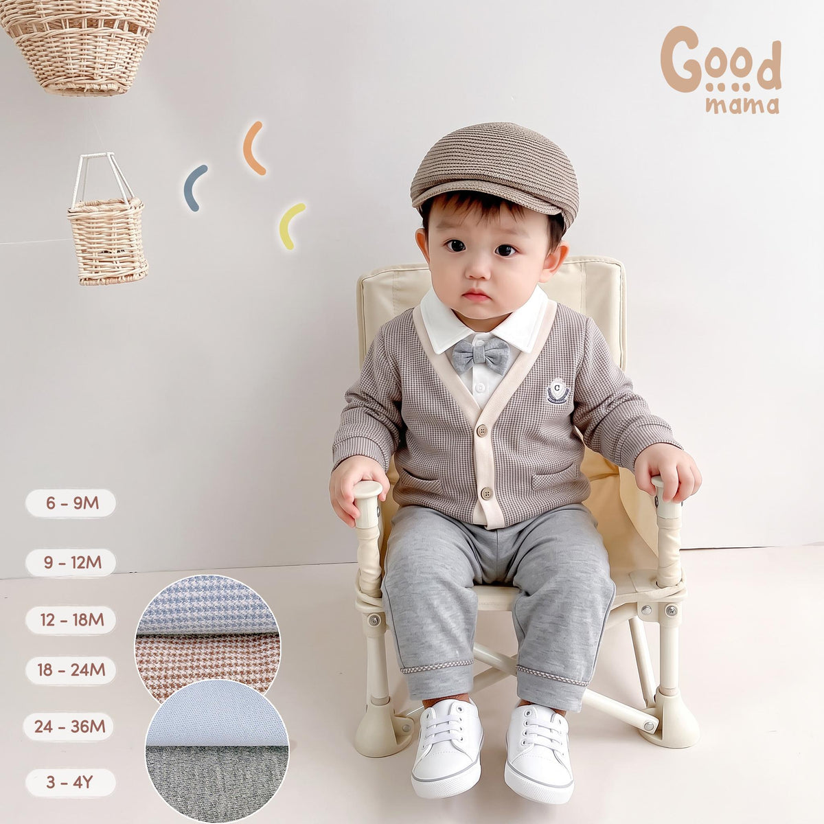 Bộ Công Tử Goodmama GBD6-47 – Thanh Lịch, Nhẹ Nhàng Cho Bé Trong Những Dịp Đặc Biệt