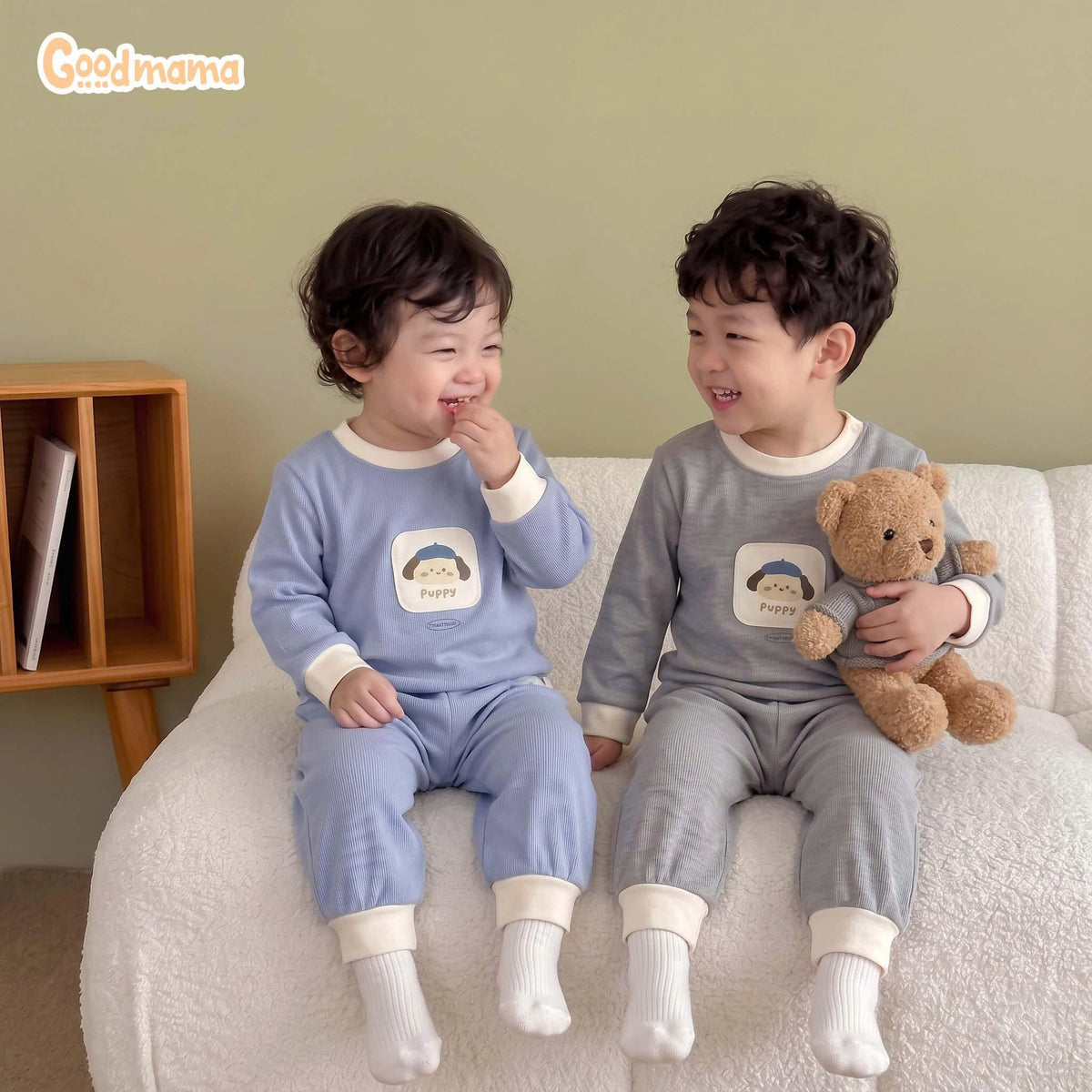 Bộ Dài Tay Cài Vai Goodmama GBD6-39 – Mềm Mại, Ấm Áp Cho Bé Mỗi Ngày