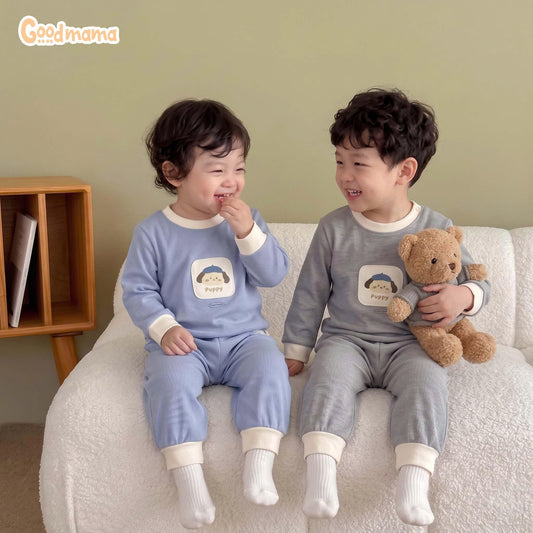 Bộ Dài Tay Cài Vai Goodmama GBD6-39 – Mềm Mại, Ấm Áp Cho Bé Mỗi Ngày