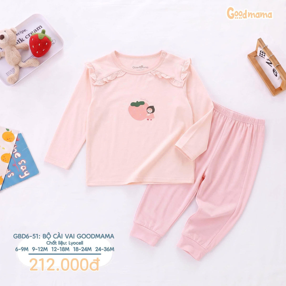 Bộ Cài Vai Goodmama GBD6-51 – Mềm Mại, Nhẹ Nhàng Cho Bé Từ Những Ngày Đầu Đời