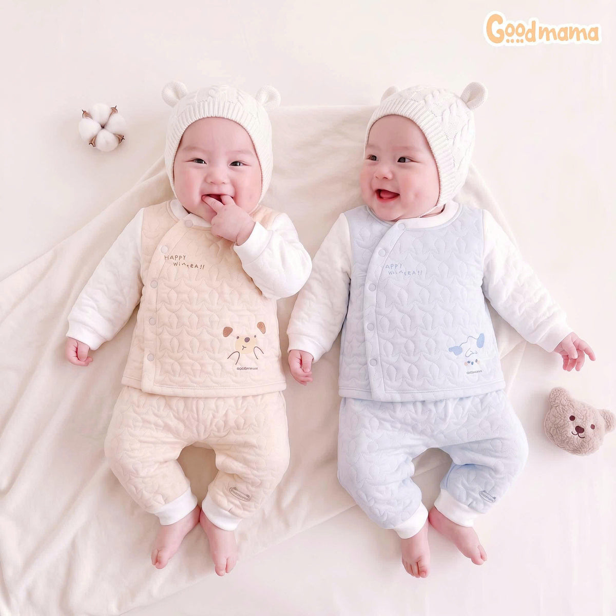 Bộ Sơ Sinh Chần Bông Goodmama GBD6-102 – Êm Ái, Ấm Áp Cho Những Ngày Đầu Đời