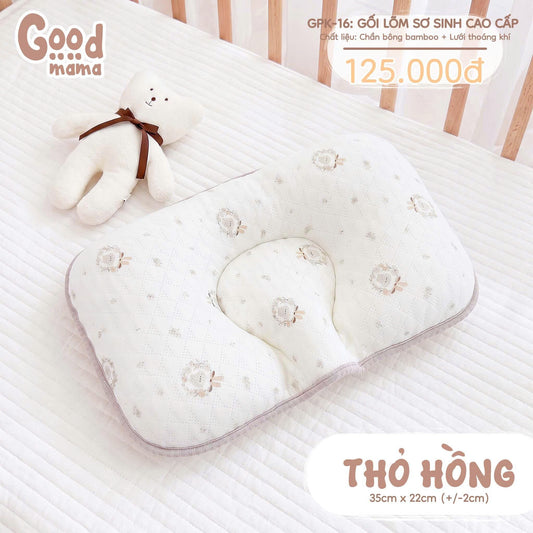 Gối Lõm Sơ Sinh Cao Cấp Goodmama GPK-16 – Êm Ái, Thoáng Nhẹ Cho Giấc Ngủ Của Bé