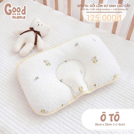 Gối Lõm Sơ Sinh Cao Cấp Goodmama GPK-16 – Êm Ái, Thoáng Nhẹ Cho Giấc Ngủ Của Bé