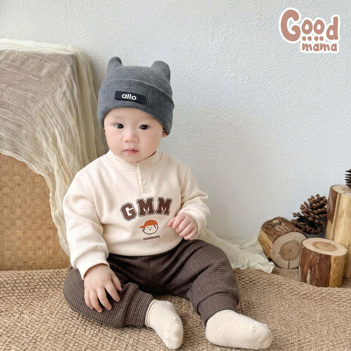 Bộ Bomber Cotton Goodmama GBD6-98 – Mềm Mại, Năng Động Cho Bé Mỗi Ngày