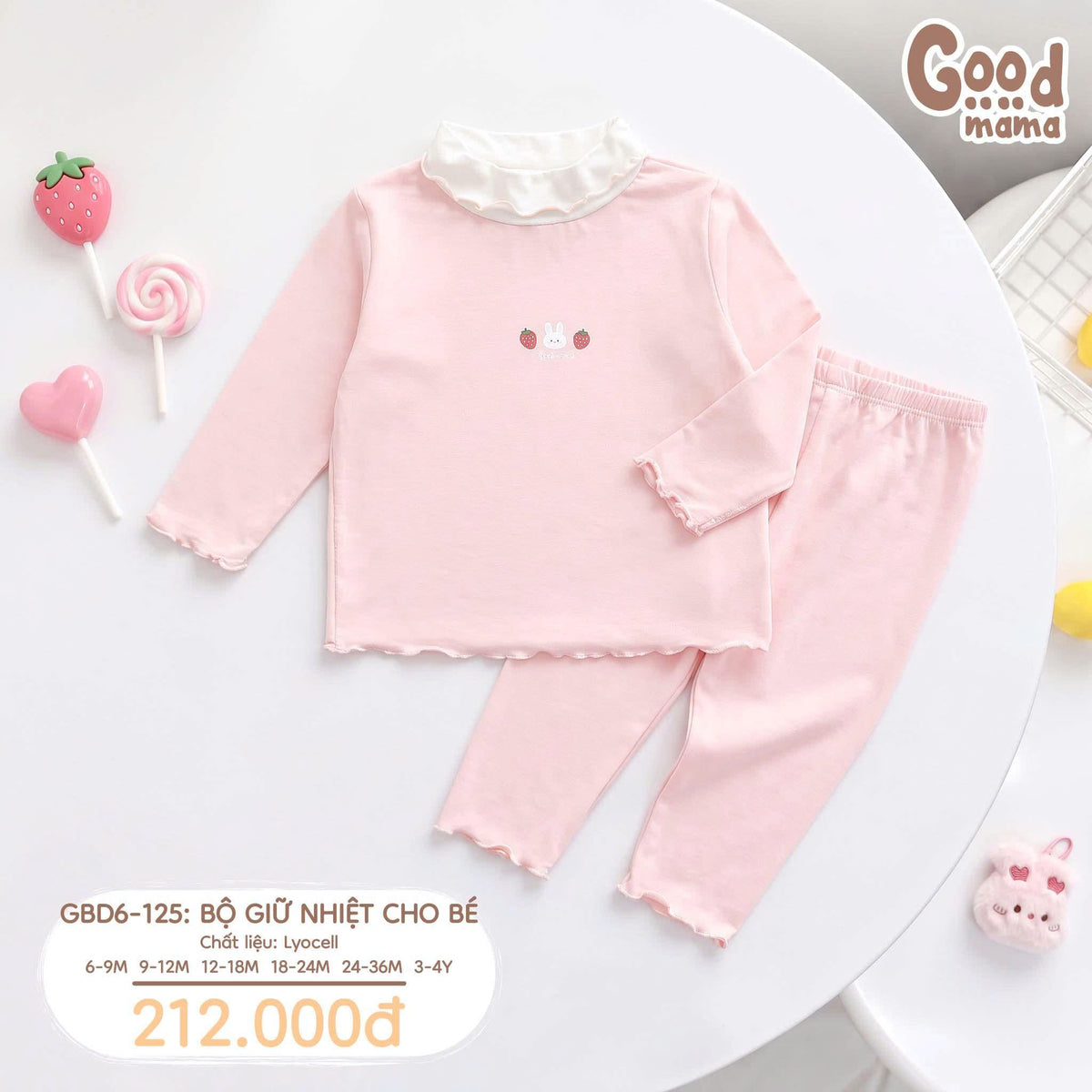 Bộ giữ nhiệt Lyocell Goodmama GBD6-125 – Mềm mại ôm bé, dịu dàng qua ngày se lạnh