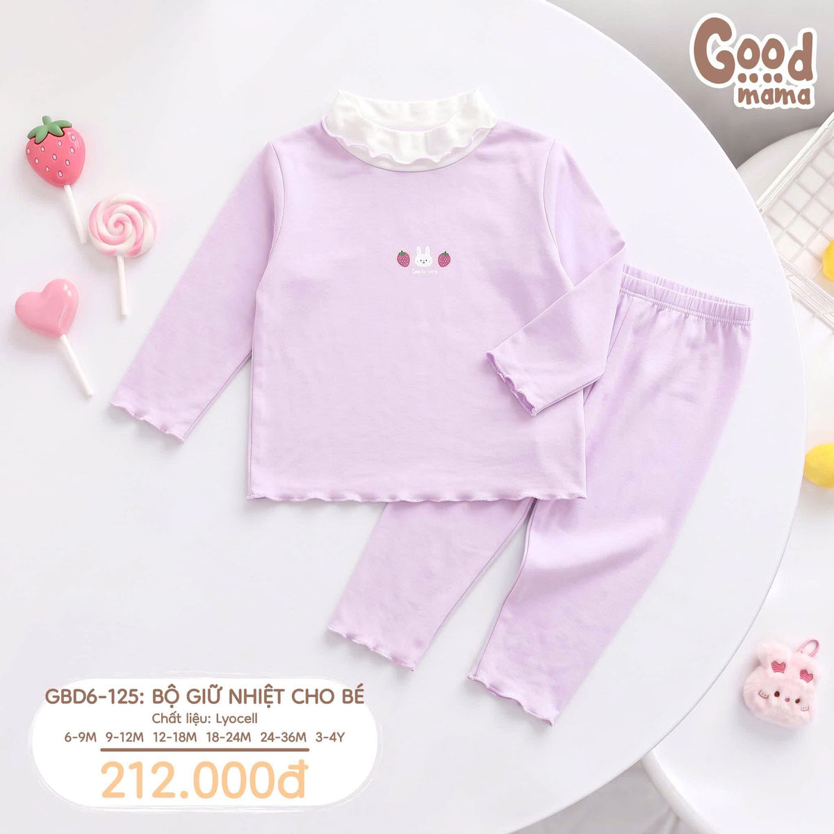 Bộ giữ nhiệt Lyocell Goodmama GBD6-125 – Mềm mại ôm bé, dịu dàng qua ngày se lạnh