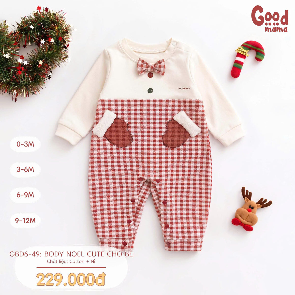 Bộ giữ nhiệt Lyocell Goodmama GBD6-125 Mềm mại ôm bé, dịu dàng qua ngày se lạnh