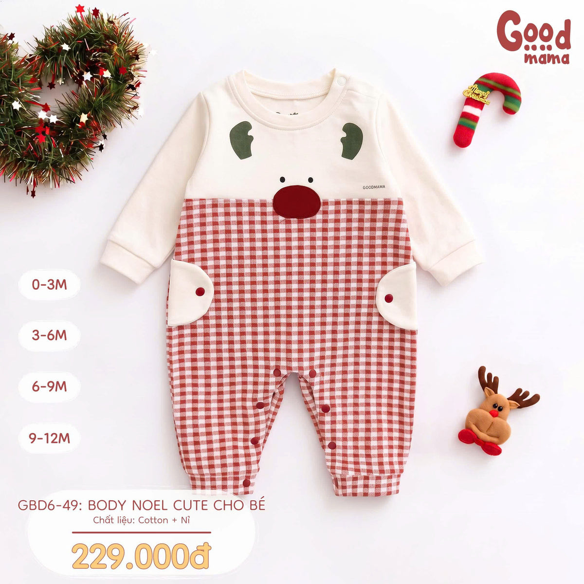 Bộ giữ nhiệt Lyocell Goodmama GBD6-125 Mềm mại ôm bé, dịu dàng qua ngày se lạnh