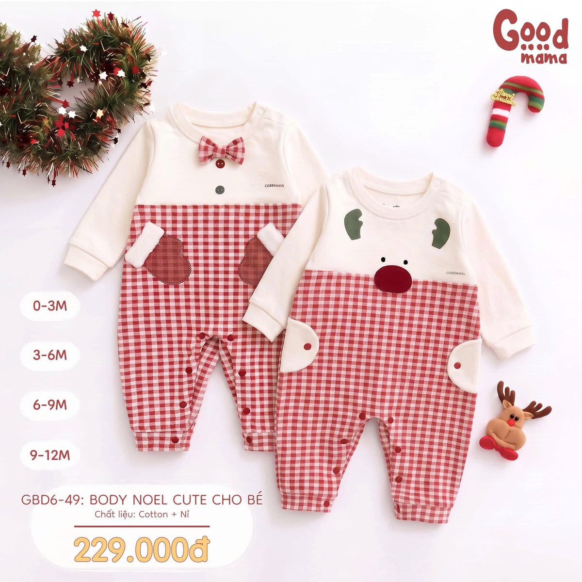 Bộ giữ nhiệt Lyocell Goodmama GBD6-125 Mềm mại ôm bé, dịu dàng qua ngày se lạnh