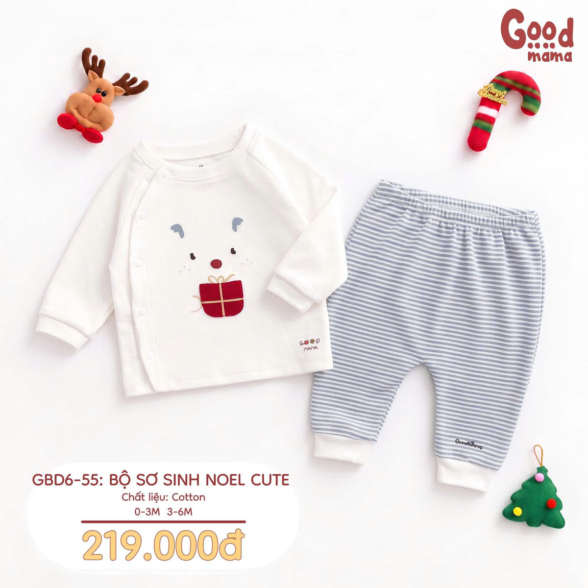 GBD6-55 BỘ SƠ SINH NOEL CUTE GOODMAMA