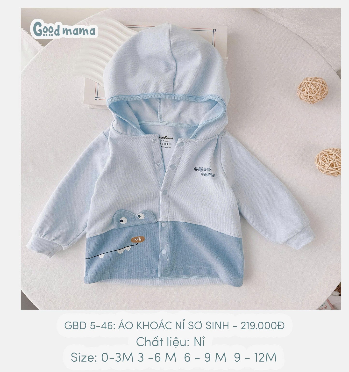 GBD 5 - 46: ÁO KHOÁC NỈ SƠ SINH