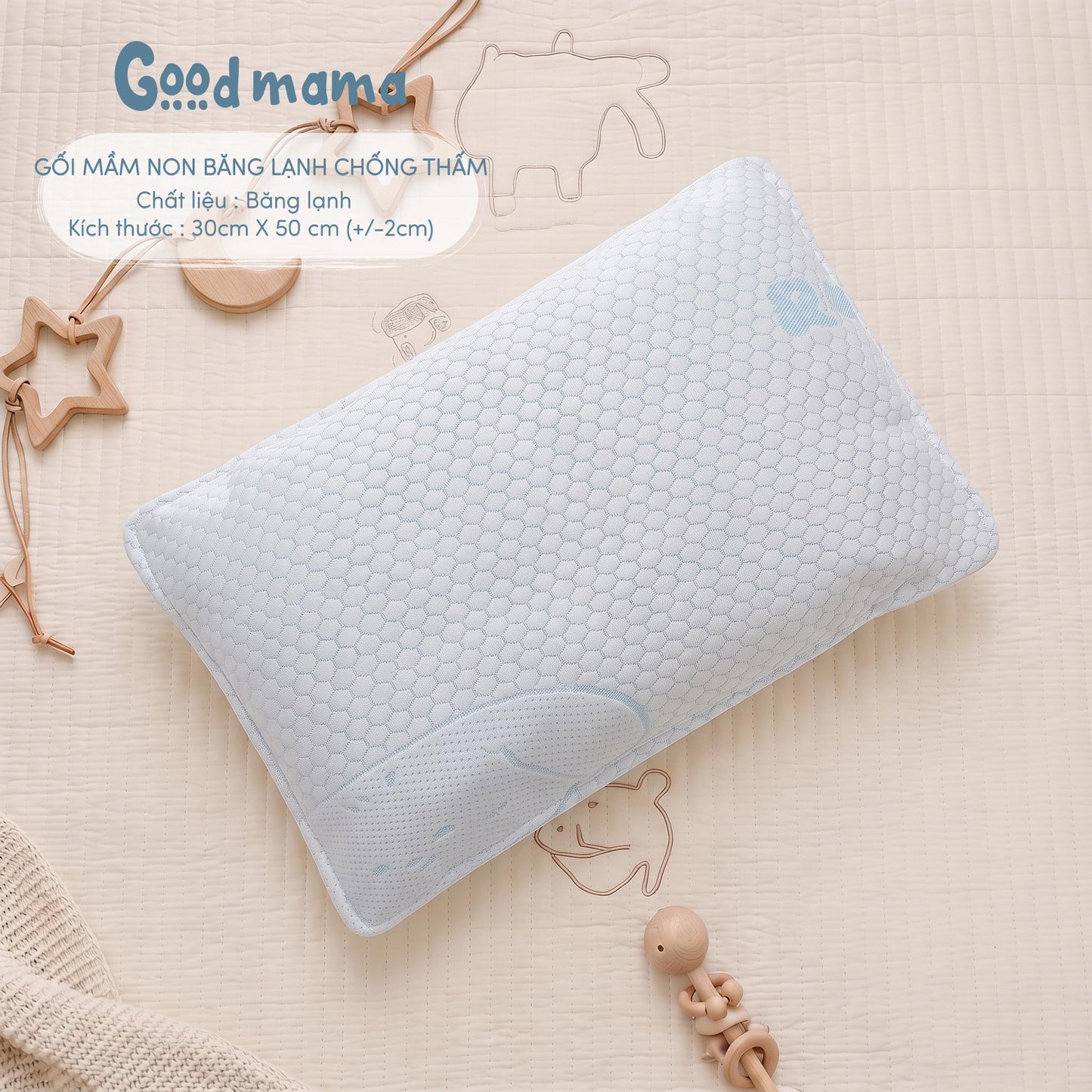 GỐI MẦM NON BĂNG LẠNH CHỐNG THẤM GOODMAMA