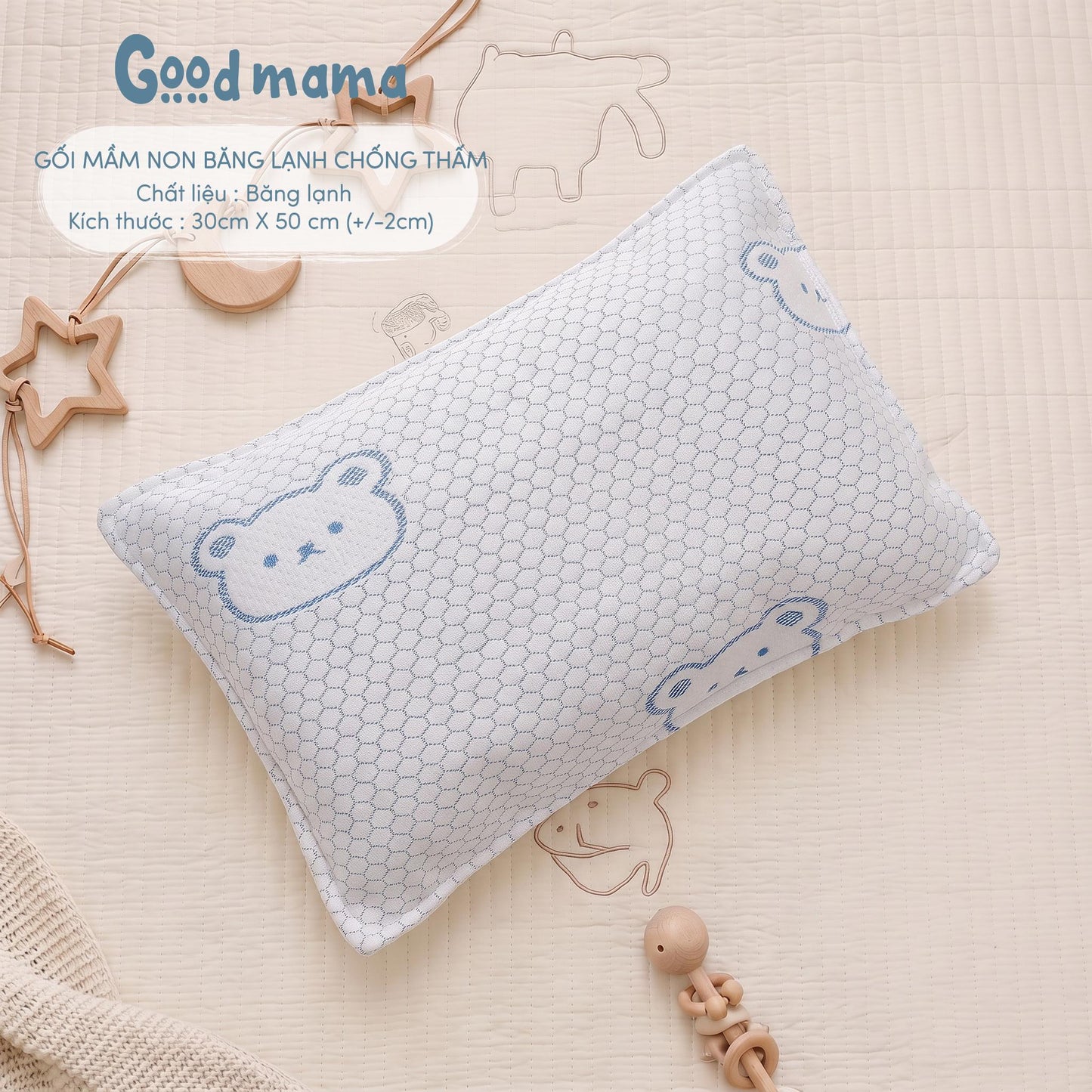 GỐI MẦM NON BĂNG LẠNH CHỐNG THẤM GOODMAMA