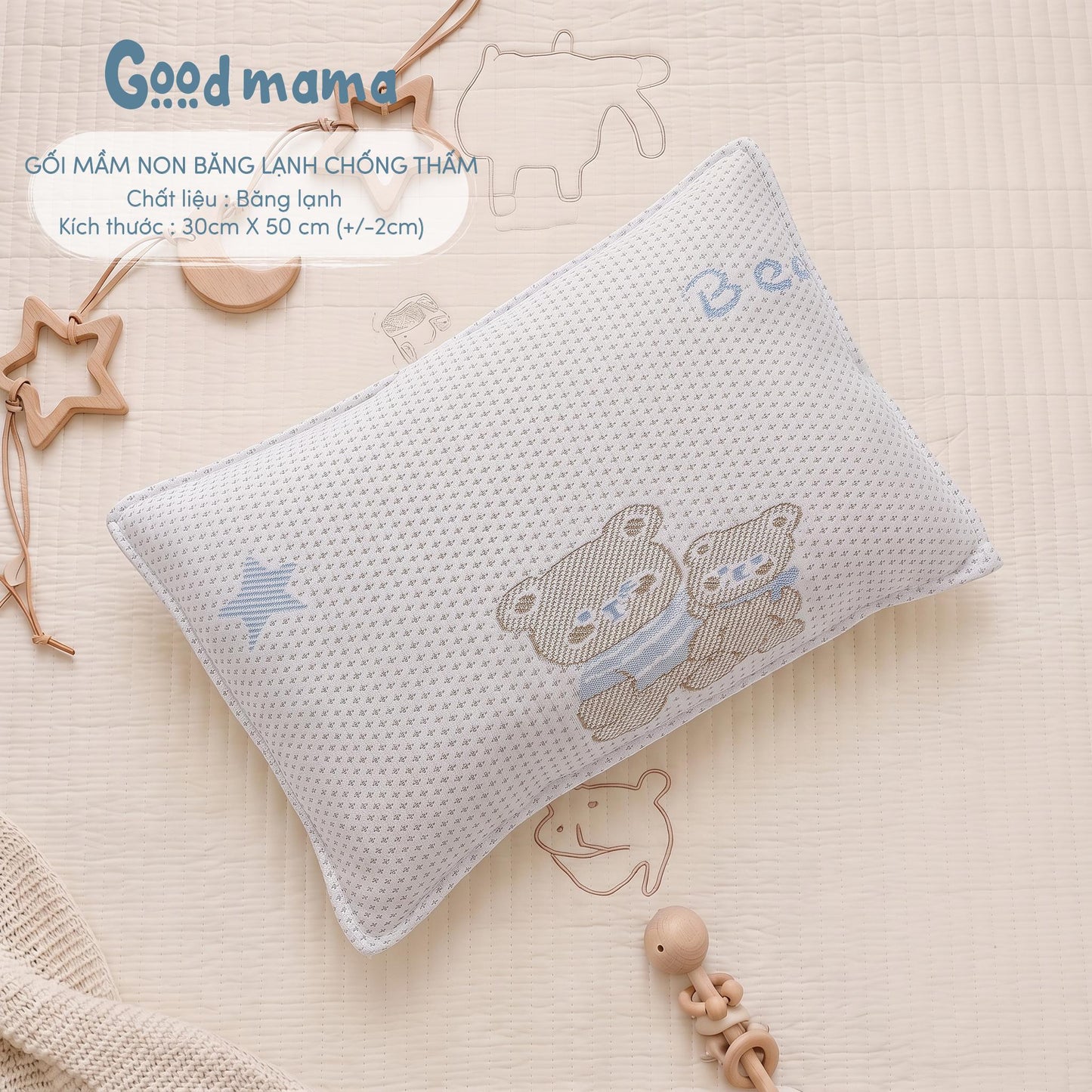GỐI MẦM NON BĂNG LẠNH CHỐNG THẤM GOODMAMA