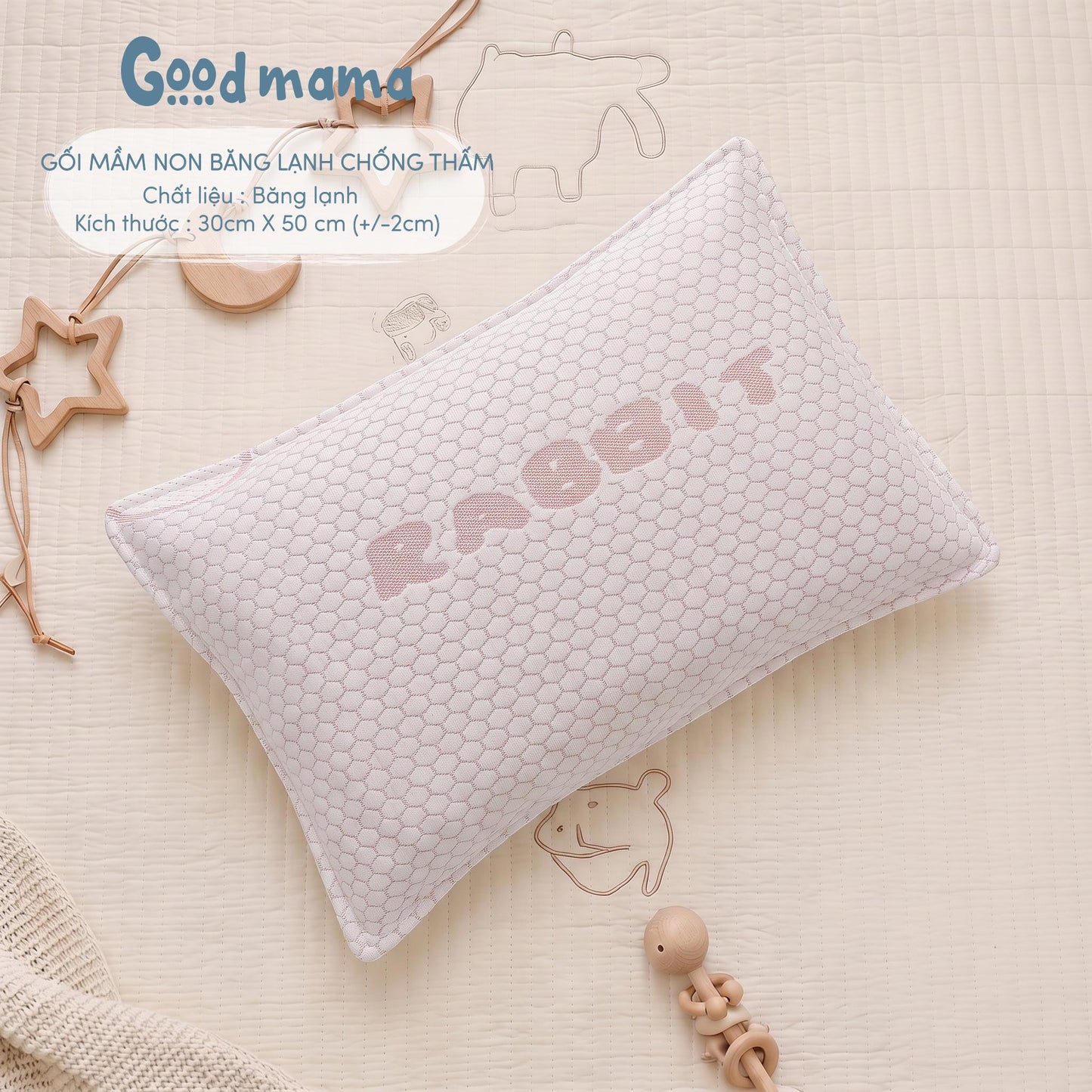 GỐI MẦM NON BĂNG LẠNH CHỐNG THẤM GOODMAMA