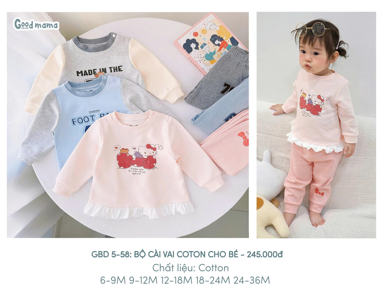 GBD 5 - 58: BỘ CÀI COTTON CHO BÉ