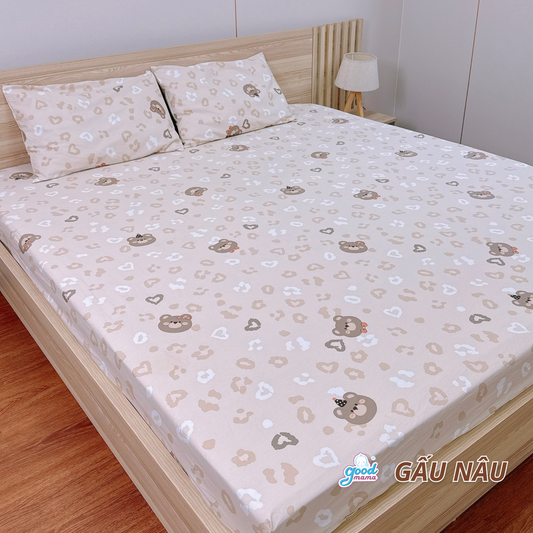 Ga Chống Thấm Cao Cấp Goodmama - Mẫu Gấu Nâu
