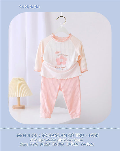 GBH4-56 Bộ Raglan Cổ Trụ Goodmama Chất Liệu Modal Silk Kháng Khuẩn