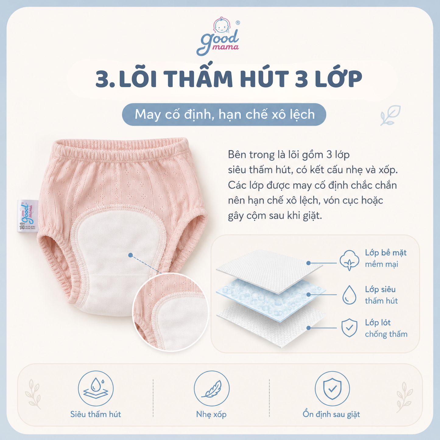 Quần tập bỏ bỉm Thoáng Khí