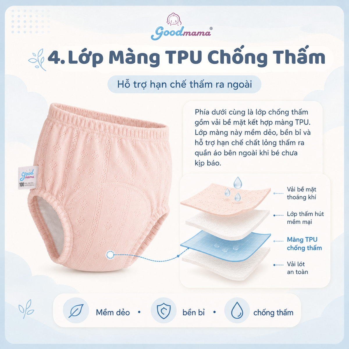 Quần tập bỏ bỉm Thoáng Khí