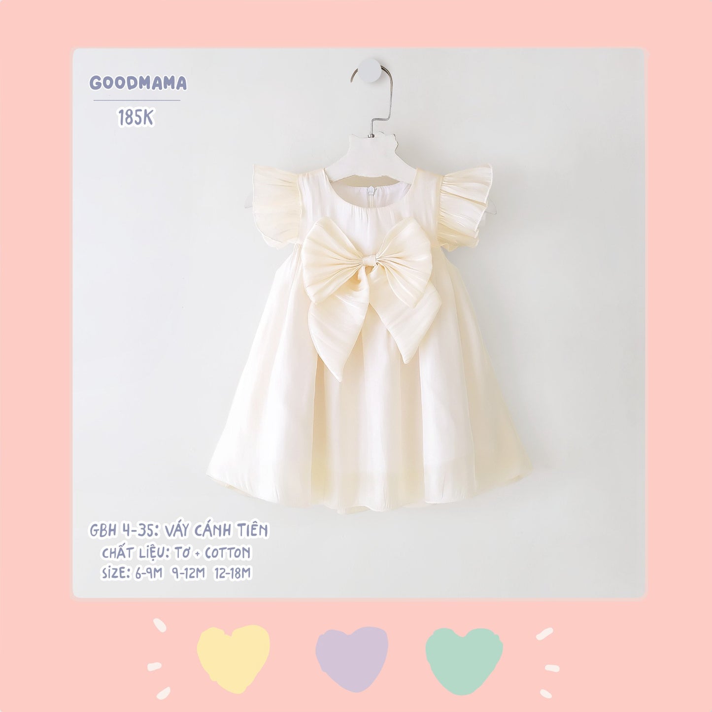 GBH4-35 Váy Cánh Tiên Goodmama Chất Liệu Tơ Và Cotton