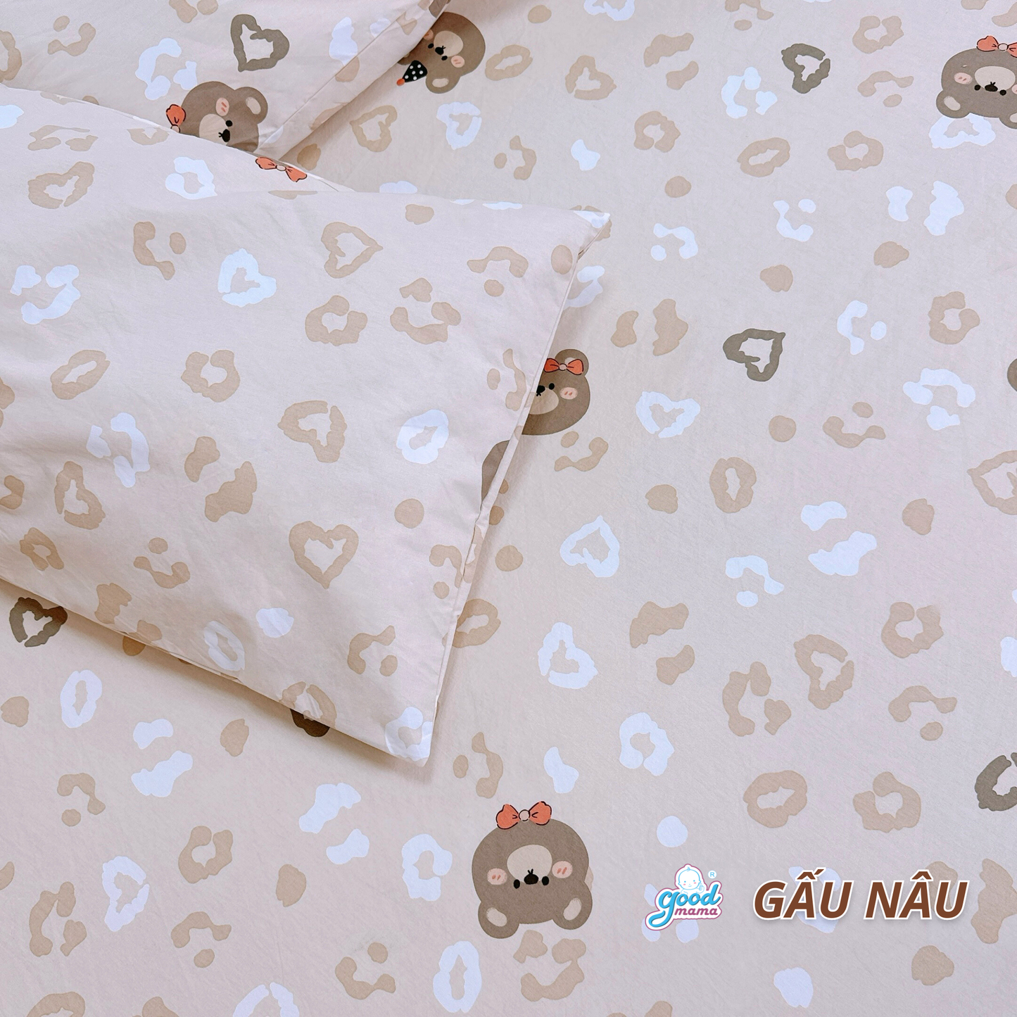 Ga Chống Thấm Cao Cấp Goodmama - Mẫu Gấu Nâu