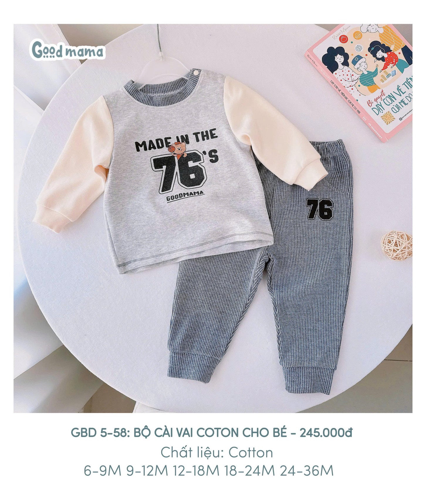 GBD 5 - 58: BỘ CÀI COTTON CHO BÉ