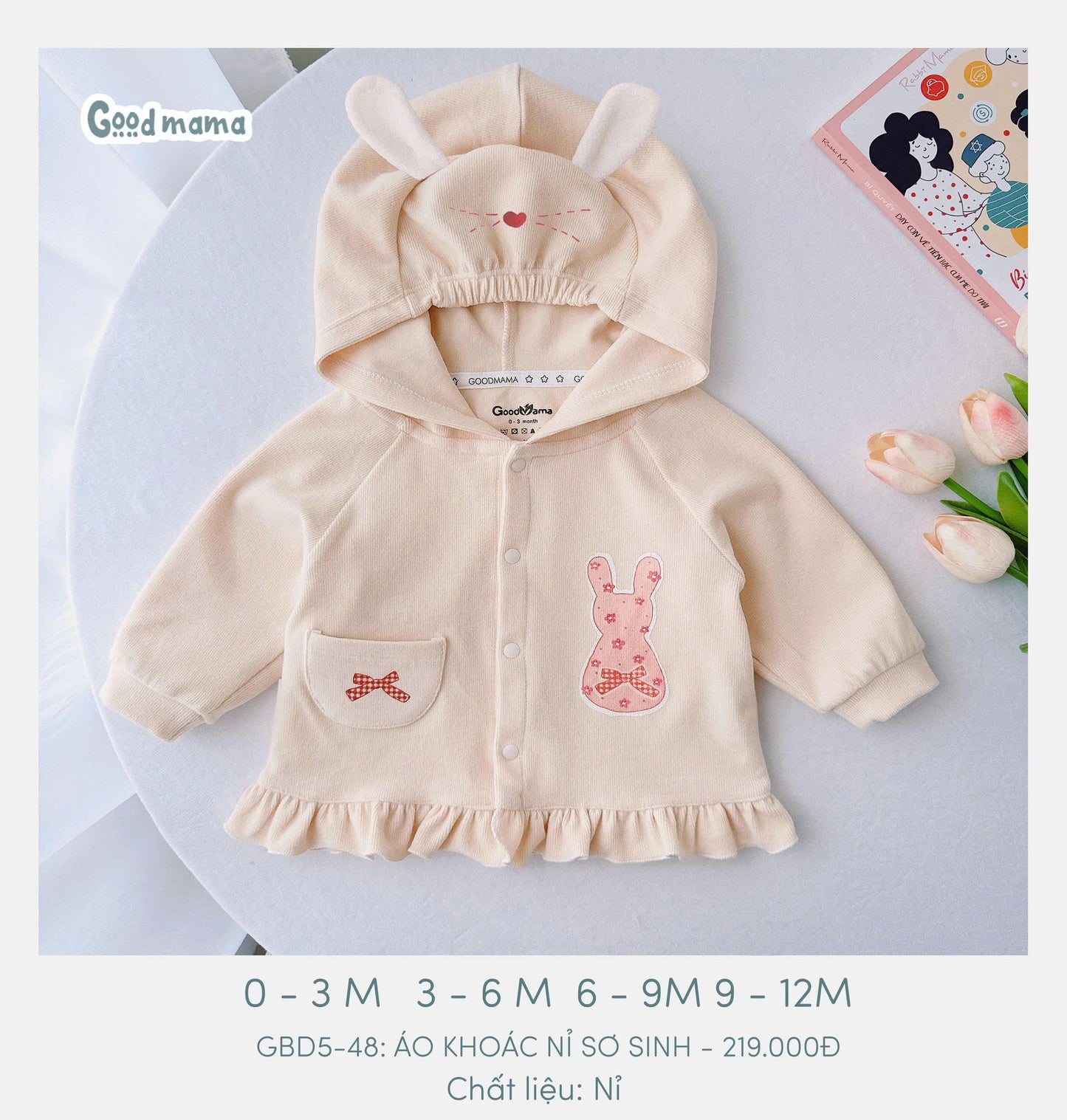 GBD5 - 48: ÁO KHOÁC NỈ SƠ SINH