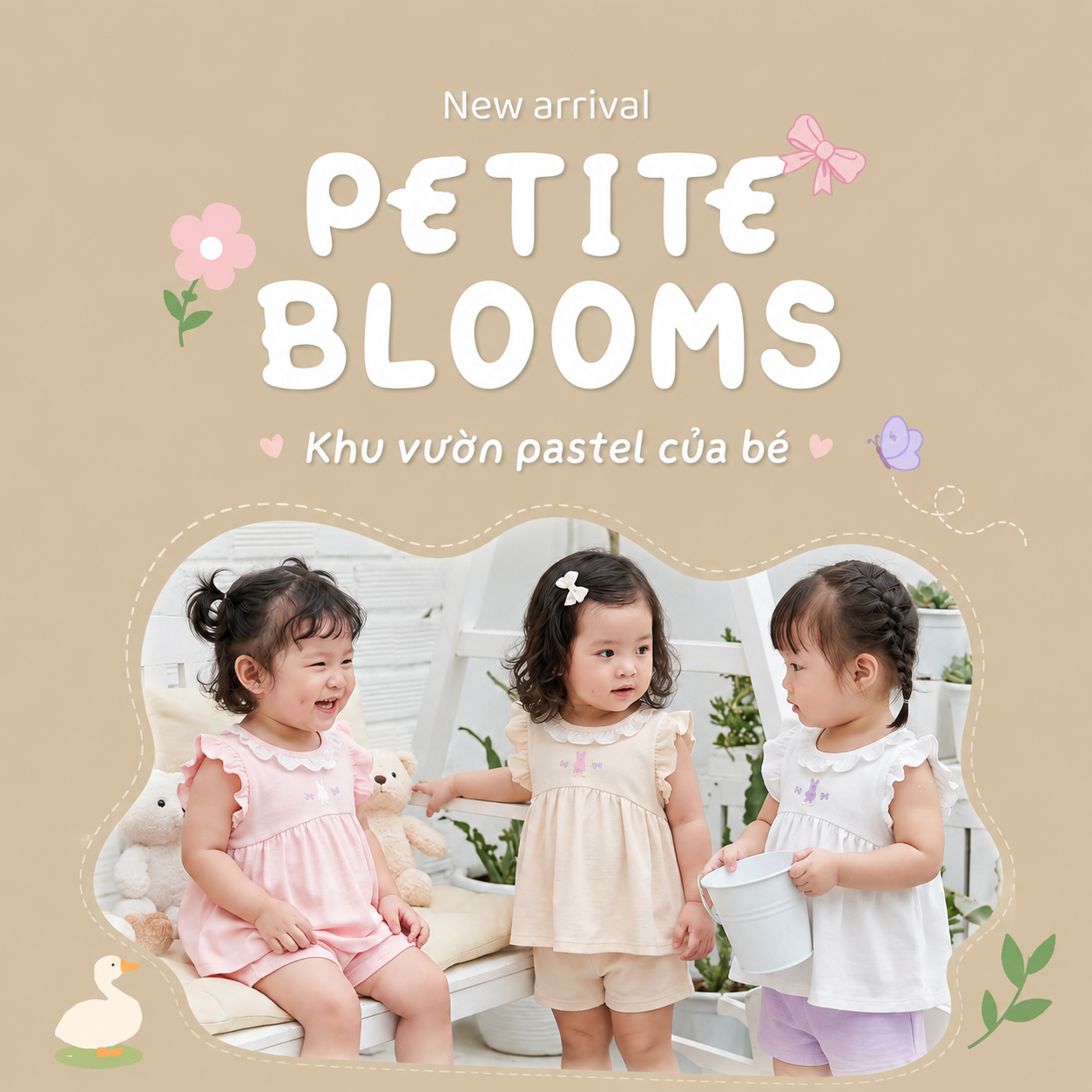 GS 85: BỘ COTTON BÉ GÁI – KHU VƯỜN PASTEL CỦA BÉ