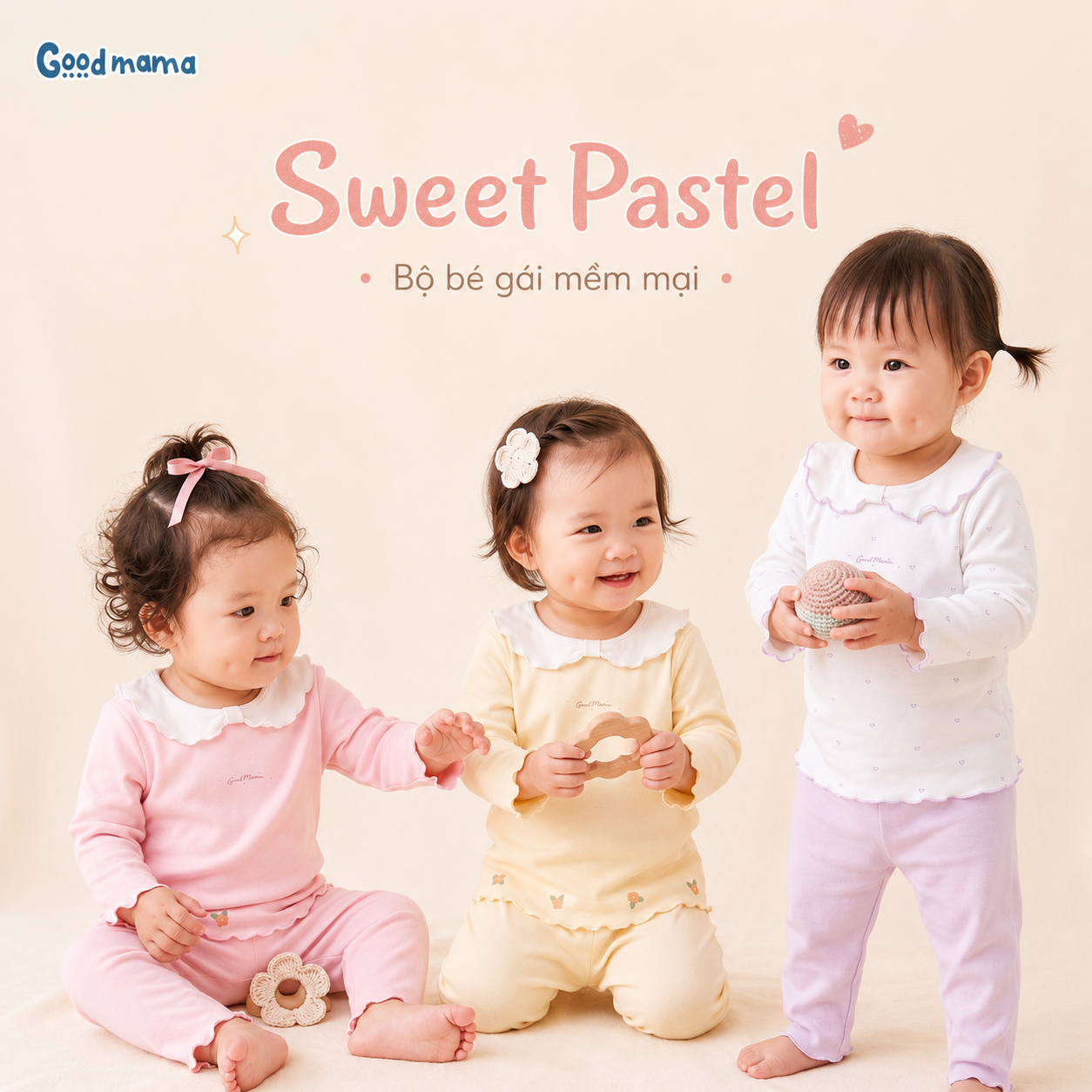 GBD 6-93: BỘ BÉ GÁI GOODMAMA - DỊU DÀNG, MỀM MẠI CHO MỖI NGÀY CỦA BÉ