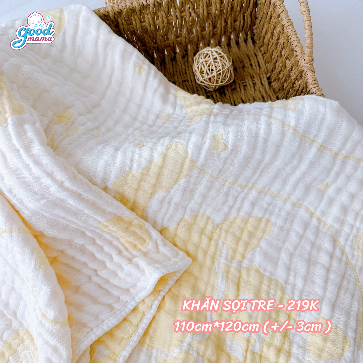 Khăn Sợi Tre Đa Năng Goodmama Chất Liệu Sợi Tre Mềm Mại