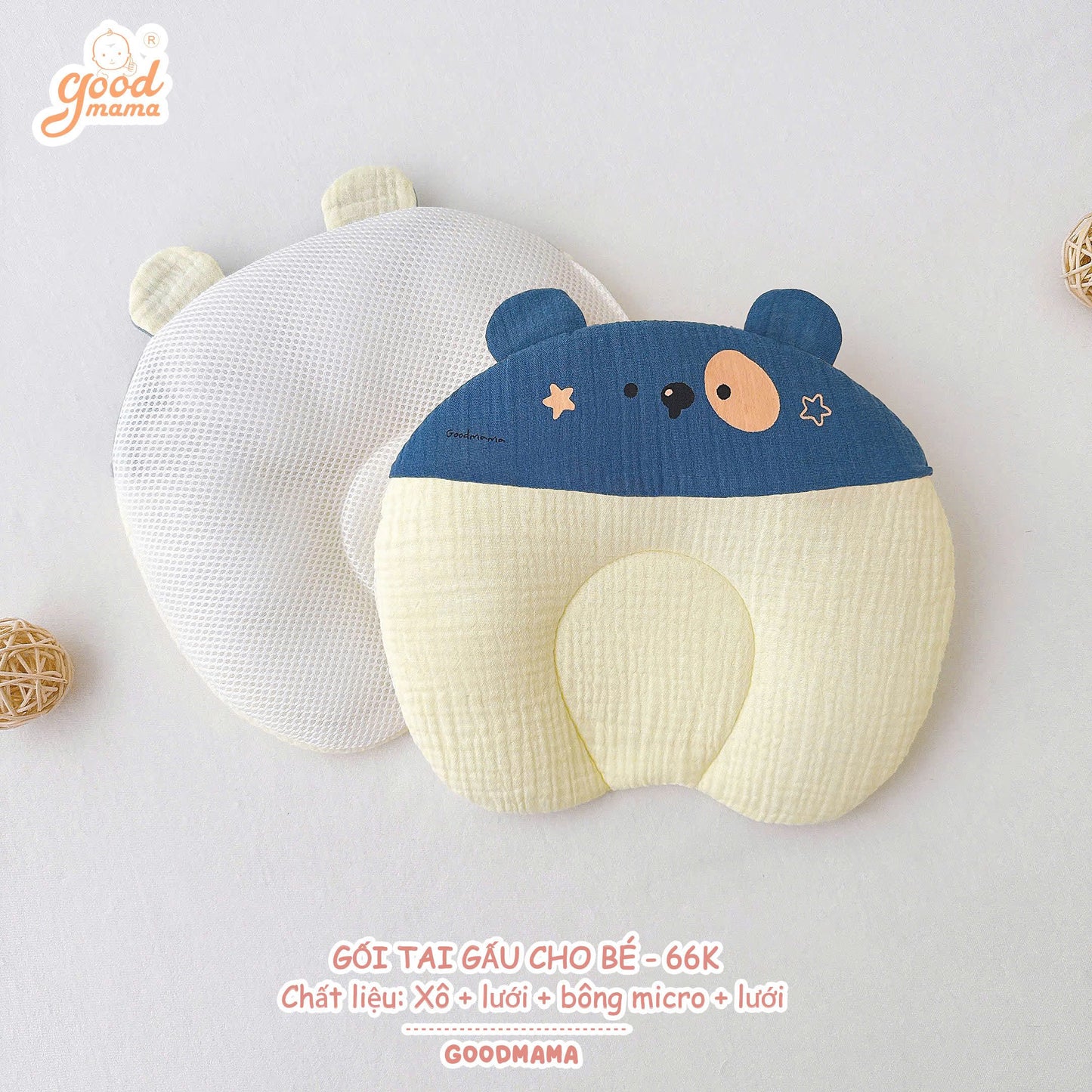 GỐI TAI GẤU CHO BÉ – DỄ THƯƠNG, ÊM ÁI & THOÁNG KHÍ