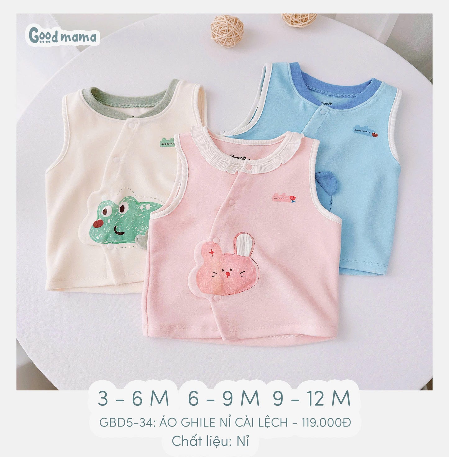 GBD5 - 34: ÁO GHILE NỈ CÀI LỆCH
