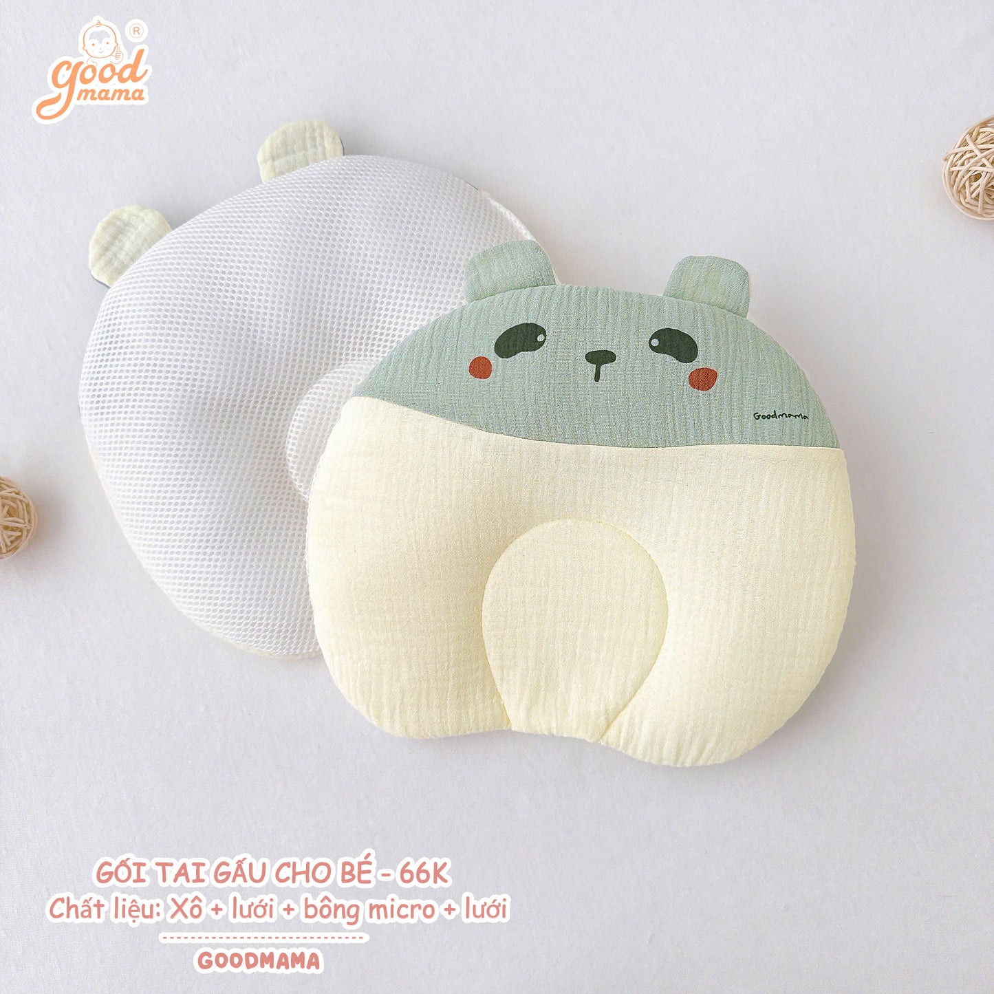 GỐI TAI GẤU CHO BÉ – DỄ THƯƠNG, ÊM ÁI & THOÁNG KHÍ