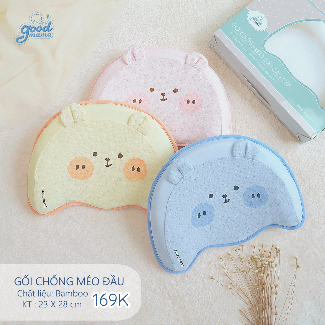 Gối Chống Méo Đầu Goodmama Mẫu Mới Chất Liệu Bamboo