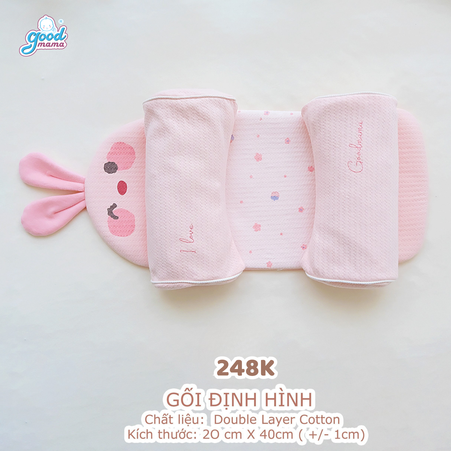 Gối Định Hình Đầu Cho Bé Sơ Sinh Goodmama Chất Liệu Double Layer Cotton