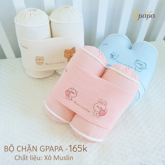 Bộ Chặn Vải Xô Muslin Gpapa Cho Bé Sơ Sinh