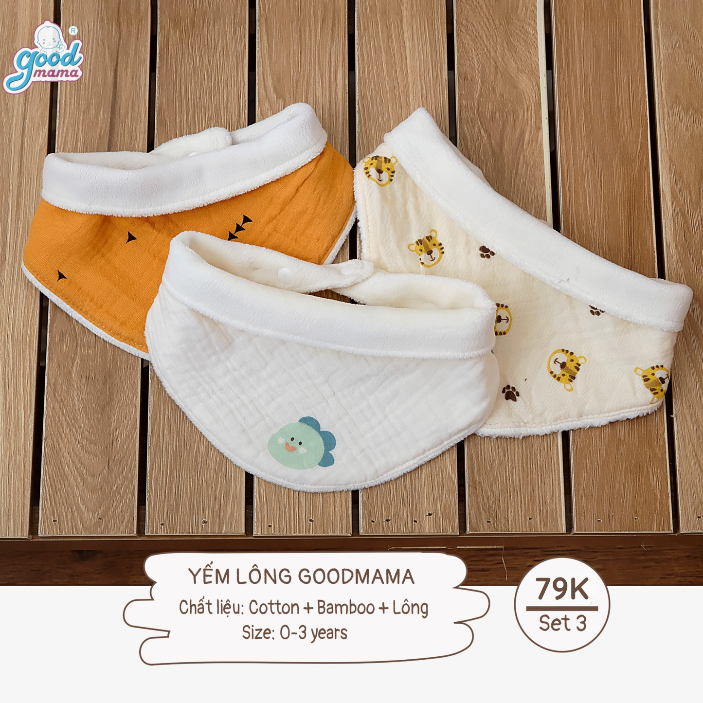 SET 3 Yếm Lông Goodmama
