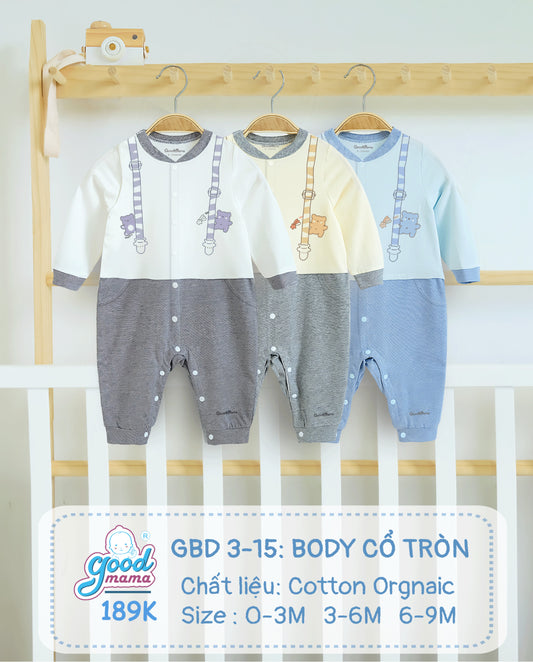 GBD3-15 Body Cổ Tròn Goodmama Chất Liệu Cotton Orgnaic