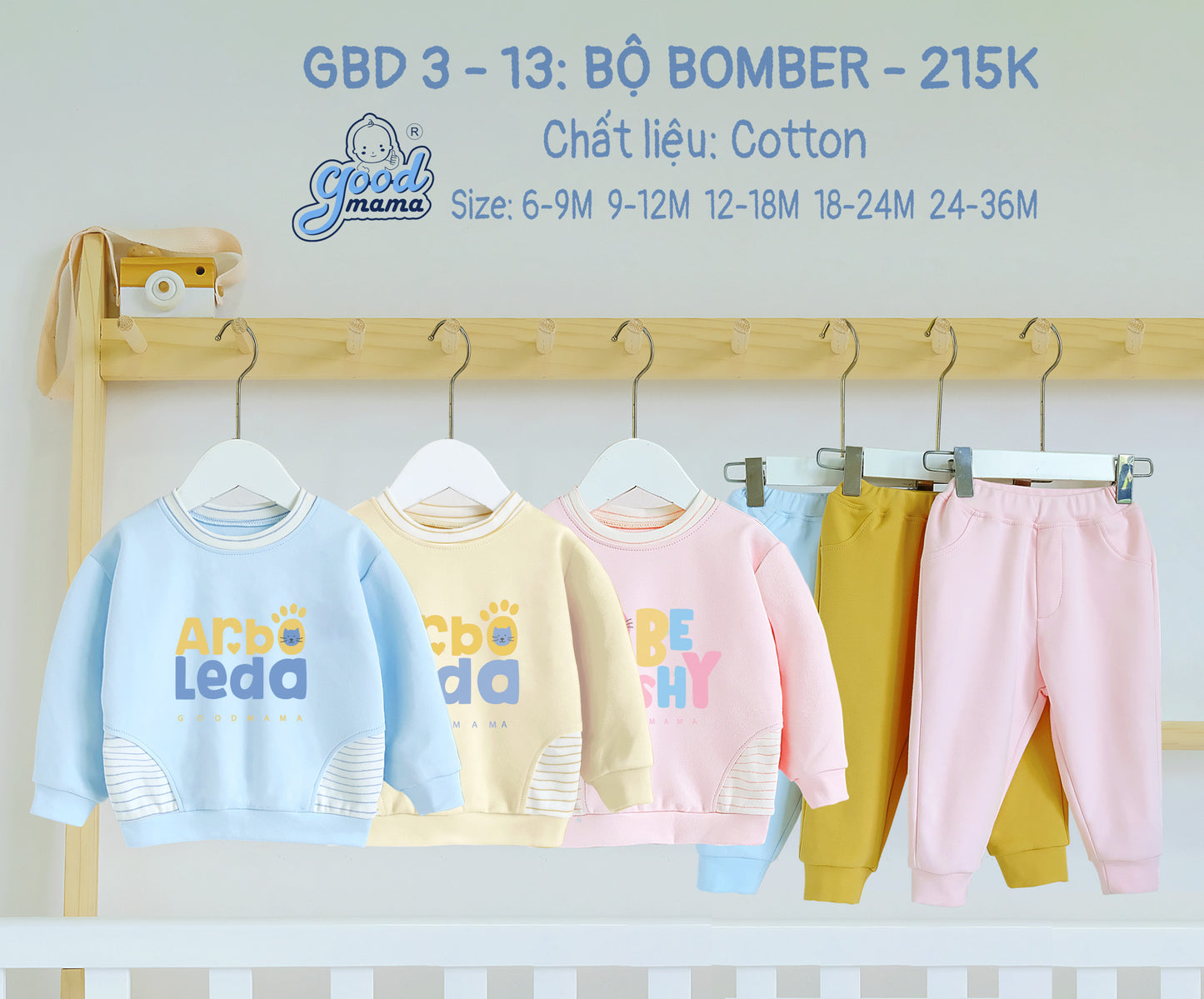 GBD3-13 Bộ Bomber Goodmama Chất Liệu Cotton