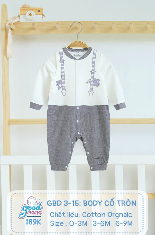 GBD3-15 Body Cổ Tròn Goodmama Chất Liệu Cotton Orgnaic