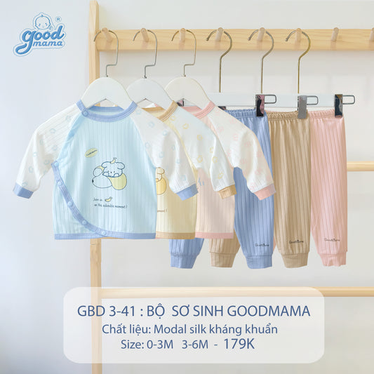 GBD3-41 Bộ Sơ Sinh Goodmama Chất Liệu Modal Silk Kháng Khuẩn