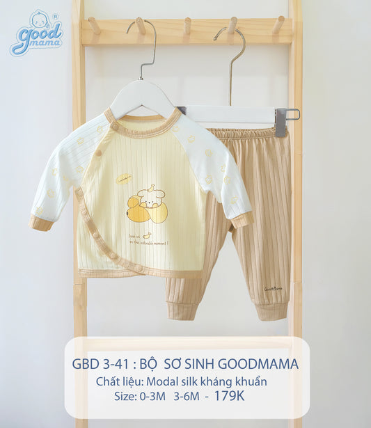 GBD3-41 Bộ Sơ Sinh Goodmama Chất Liệu Modal Silk Kháng Khuẩn